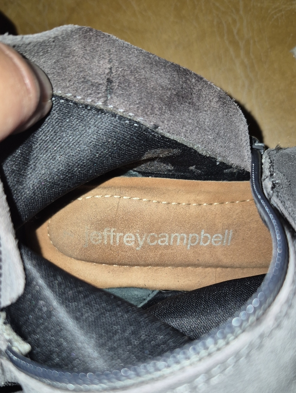 Jeffrey Campbell Kamala Grey Suede Heeled Boots..size 7 - Picture 9 of 9